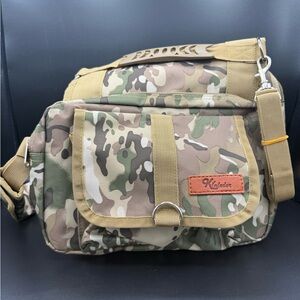 Kinleder Large Dog Harness Saddle Bag Hiking Camouflage Backpack